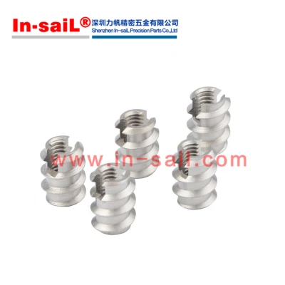 Yellow Plated Carbon Steel Self Tapping Inserts with Self Tapping Threaded Inserts for Plastic Sti