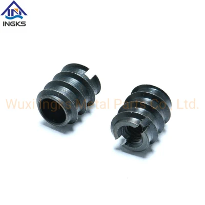M10 Elegant Pure Wire Thread Self Tapping Insert Slotted Wood Insert Nuts Brass Threaded Inserts